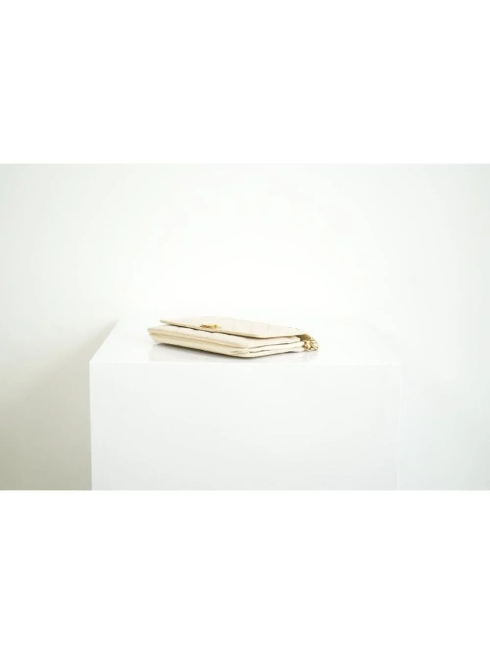 Chanel Beige Boy Wallet On Chain Gold Hardware Full Set